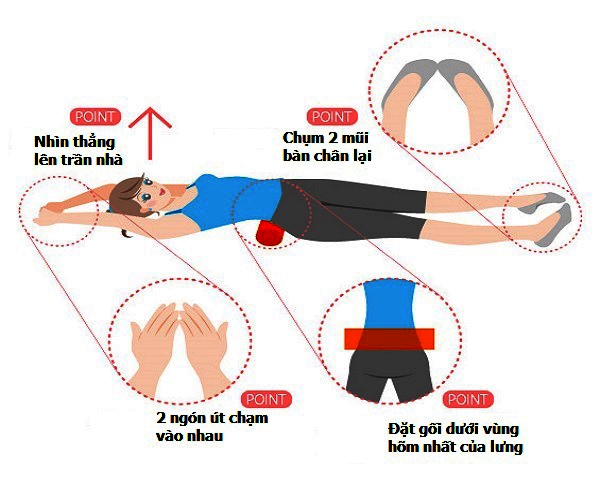 dinhduonghoc.com - giảm mỡ bụng bằng việc nằm ngửa với chiếc khăn